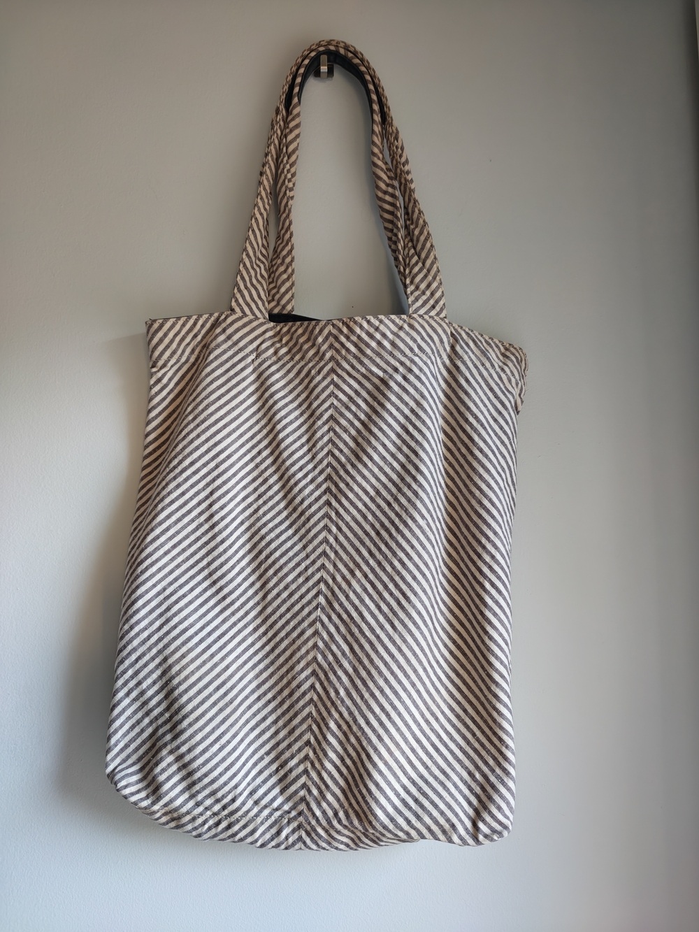 Banana Republic Striped Canvas Tote Bag in Cream and Brown